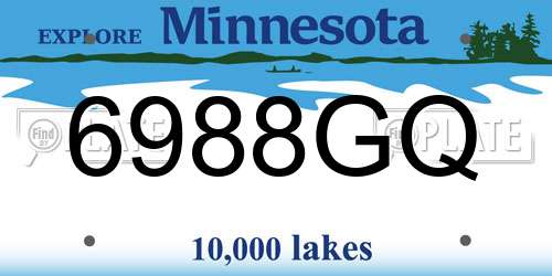 6988GQ Minnesota License Plate