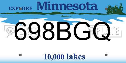 698BGQ Minnesota License Plate