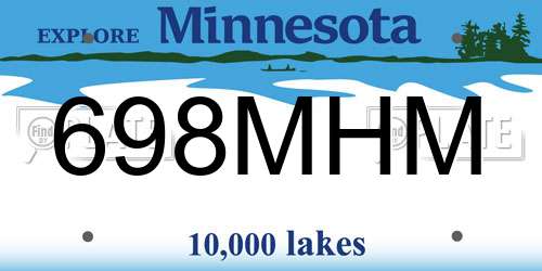 698MHM Minnesota License Plate