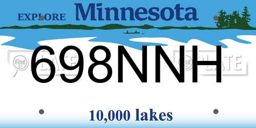 698NNH Minnesota License Plate