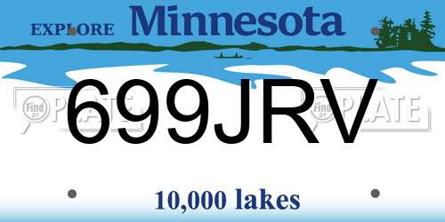 699JRV Minnesota License Plate