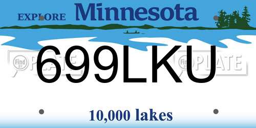 699LKU Minnesota License Plate