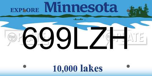 699LZH Minnesota License Plate