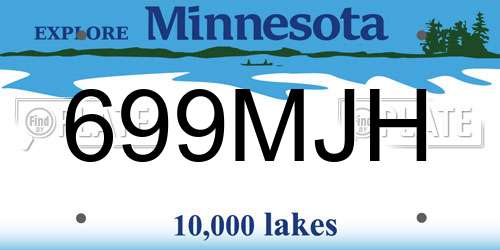 699MJH Minnesota License Plate