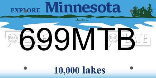 699MTB Minnesota License Plate