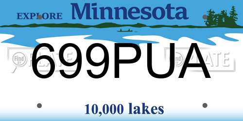 699PUA Minnesota License Plate