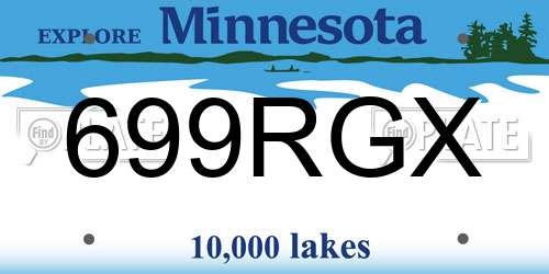 699RGX Minnesota License Plate