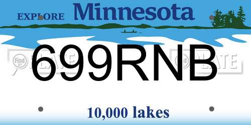 699RNB Minnesota License Plate