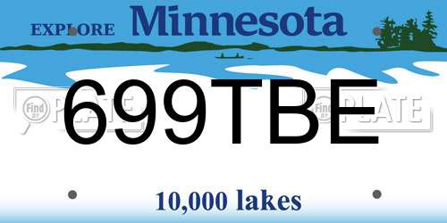699TBE Minnesota License Plate