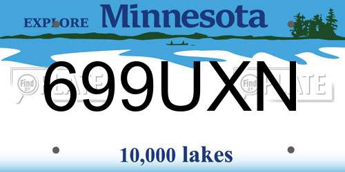 699UXN Minnesota License Plate