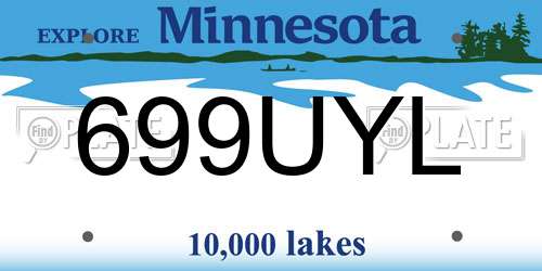 699UYL Minnesota License Plate
