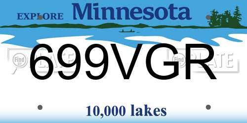 699VGR Minnesota License Plate