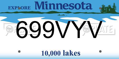 699VYV Minnesota License Plate