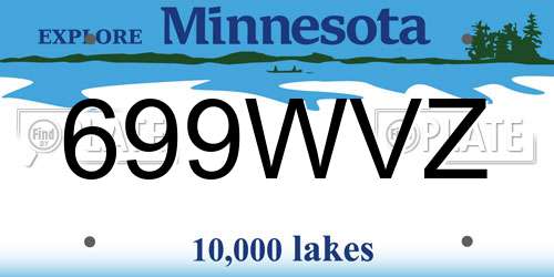 699WVZ Minnesota License Plate