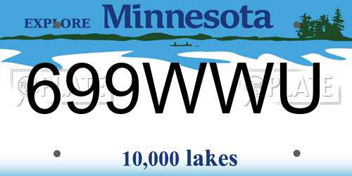 699WWU Minnesota License Plate