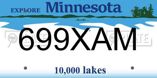 699XAM Minnesota License Plate
