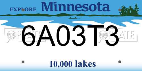 6A03T3 Minnesota License Plate