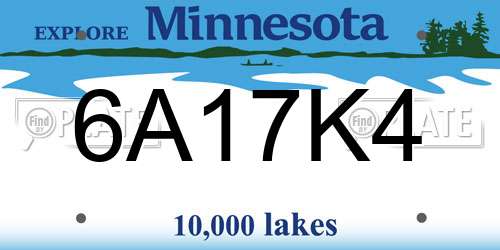 6A17K4 Minnesota License Plate