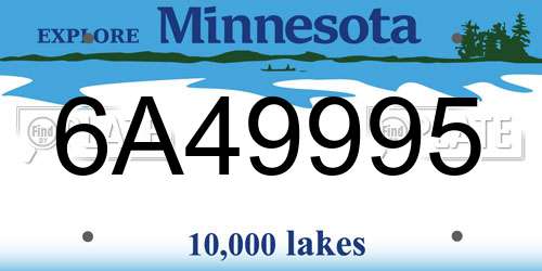 6A49995 Minnesota License Plate