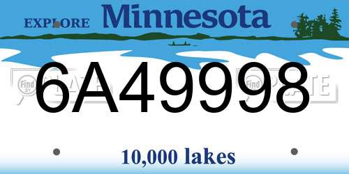 6A49998 Minnesota License Plate