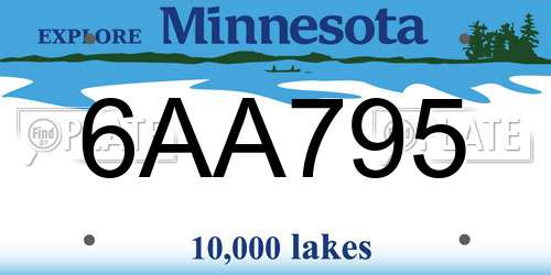 6AA795 Minnesota License Plate