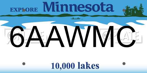 6AAWMC Minnesota License Plate