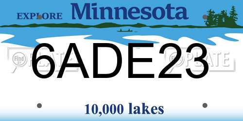 6ADE23 Minnesota License Plate
