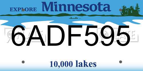 6ADF595 Minnesota License Plate