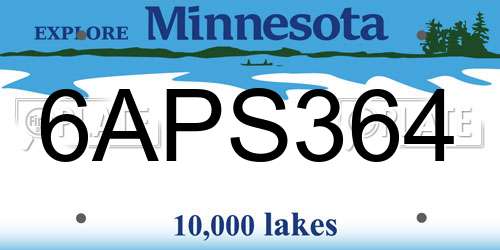 6APS364 Minnesota License Plate