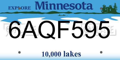 6AQF595 Minnesota License Plate