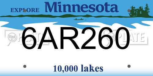 6AR260 Minnesota License Plate