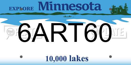 6ART60 Minnesota License Plate