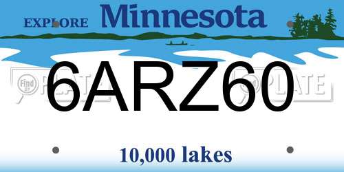 6ARZ60 Minnesota License Plate