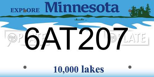 6AT207 Minnesota License Plate