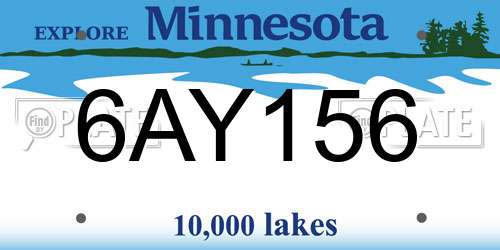 6AY156 Minnesota License Plate