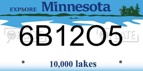 6B12O5 Minnesota License Plate