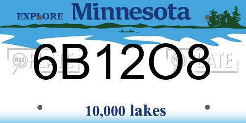 6B12O8 Minnesota License Plate