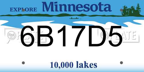 6B17D5 Minnesota License Plate