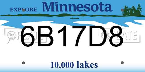 6B17D8 Minnesota License Plate