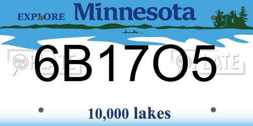 6B17O5 Minnesota License Plate