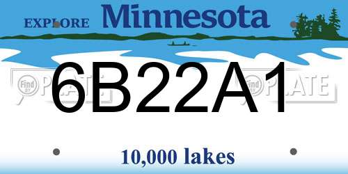6B22A1 Minnesota License Plate