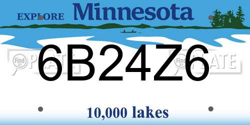 6B24Z6 Minnesota License Plate