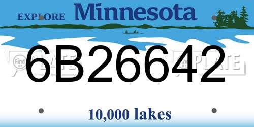 6B26642 Minnesota License Plate