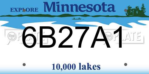 6B27A1 Minnesota License Plate