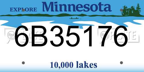 6B35176 Minnesota License Plate