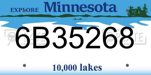 6B35268 Minnesota License Plate