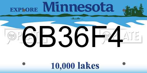 6B36F4 Minnesota License Plate