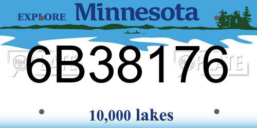6B38176 Minnesota License Plate