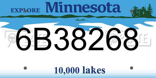 6B38268 Minnesota License Plate