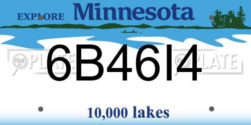 6B46I4 Minnesota License Plate
